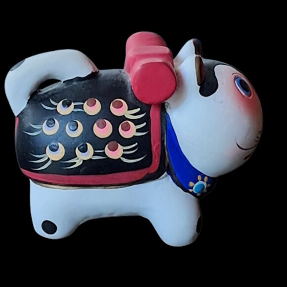 Handmade Japanese Inu Hariko Lucky Dog Figurine 4.5 x 3.5 - Picture 8 of 10